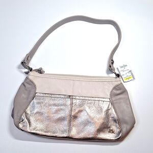 The Sak Metallic and Beige Shoulder Bag